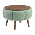 Mesa de centro FELPO Ø 45 cm verde/nogal