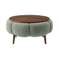 Mesa de centro FELPO Ø 60 cm verde/nogal
