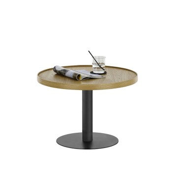 Mesa de centro FOCUS Ø 60 cm roble/negro
