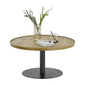 Mesa de centro FOCUS Ø 80 cm roble/negro