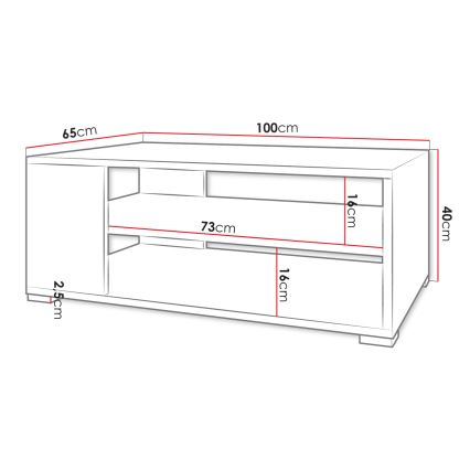 Mesa de centro GIMREN 100x40 cm blanca