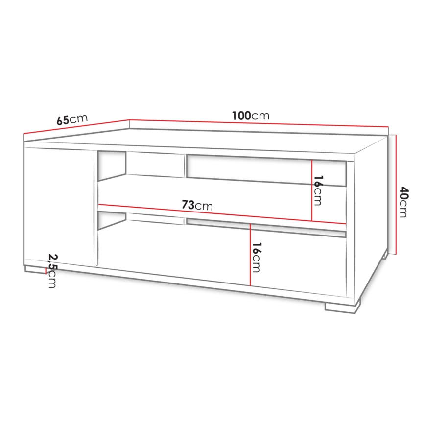 Mesa de centro GIMREN 100x40 cm blanca