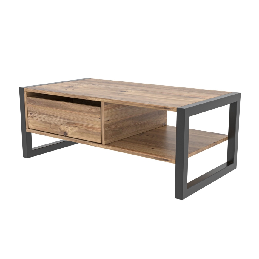 Mesa de centro HALDIZEN 55x105 cm negro/marrón