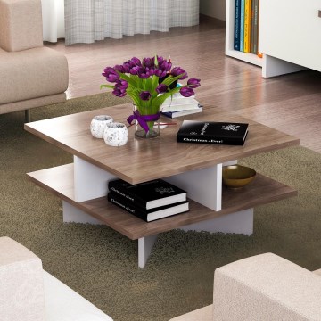 Mesa de centro HAMTON 31,2x60 cm marrón/blanco