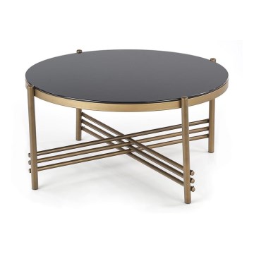 Mesa de centro ISMENA 41x80 cm dorado/negro