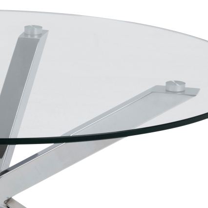 Mesa de centro LUCA 82 cm transparente/plateada
