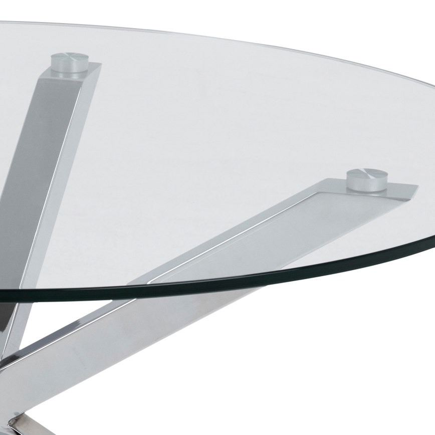 Mesa de centro LUCA 82 cm transparente/plateada