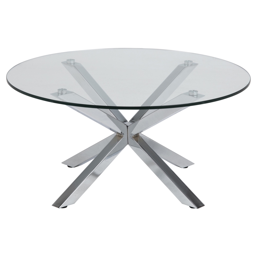 Mesa de centro LUCA 82 cm transparente/plateada