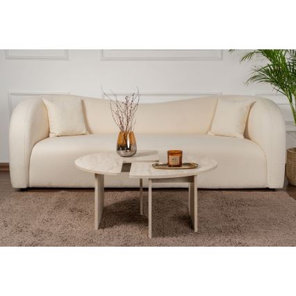 Mesa de centro LUVIA, efecto mármol beige