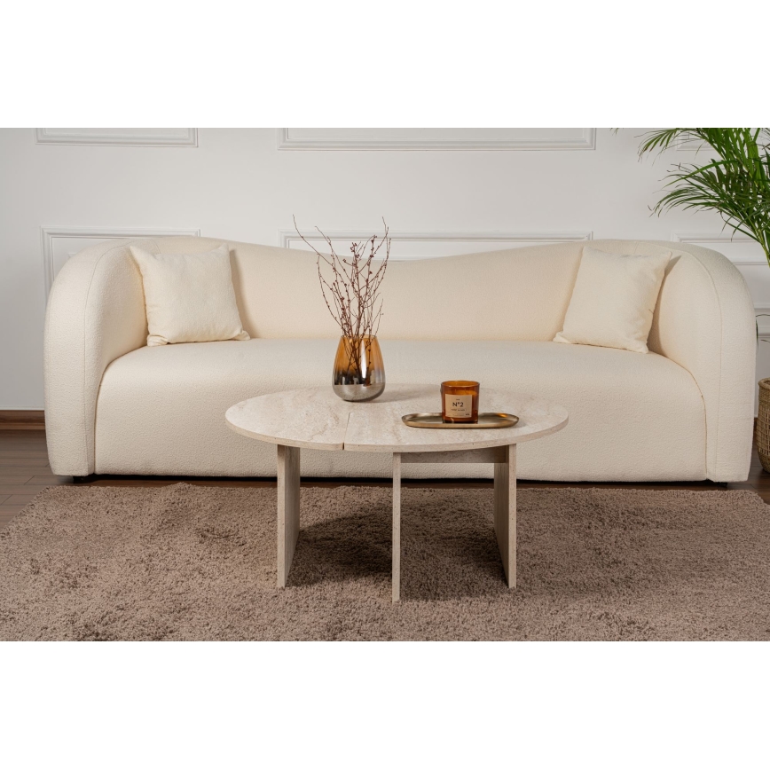Mesa de centro LUVIA, efecto mármol beige