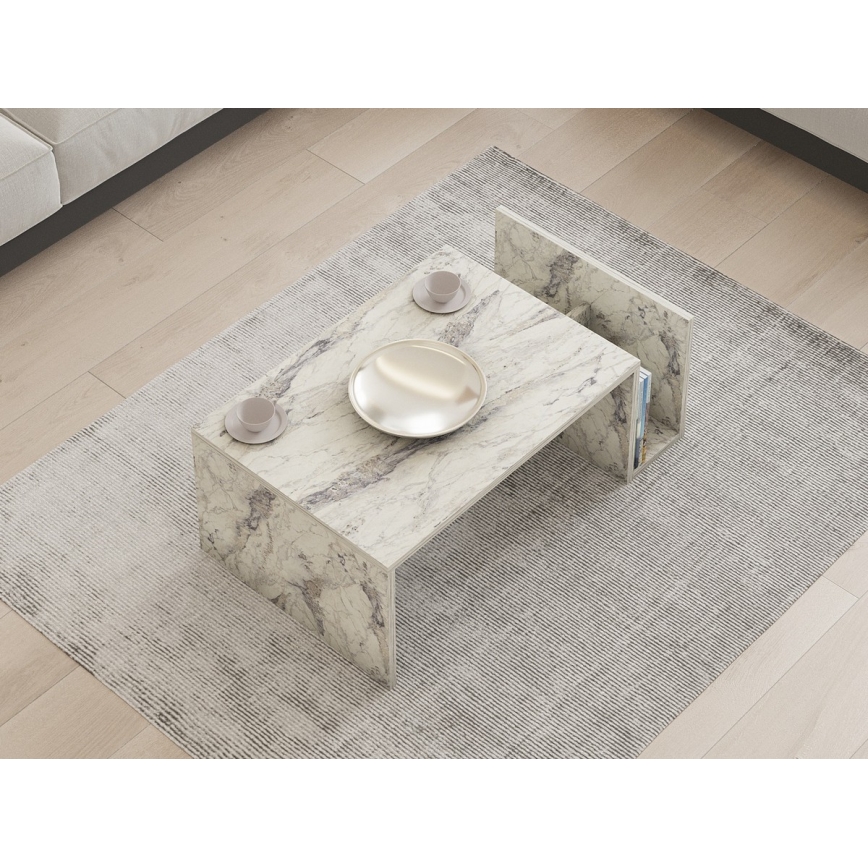 Mesa de centro MONEL, acabado efecto mármol gris