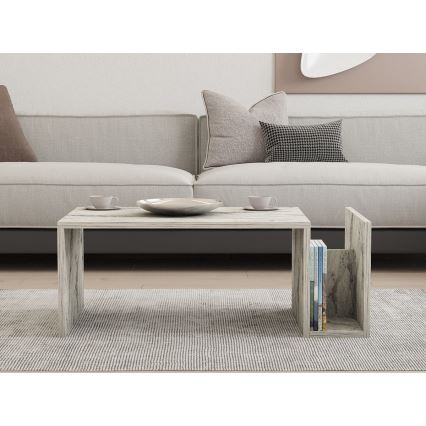 Mesa de centro MONEL, acabado efecto mármol gris