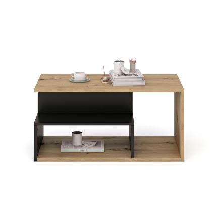 Mesa de centro NOTE 90x51 cm negro/roble artisan