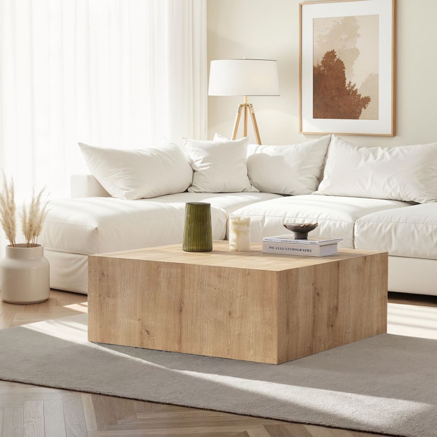 Mesa de centro PRIZMA 90 x 90 cm, roble