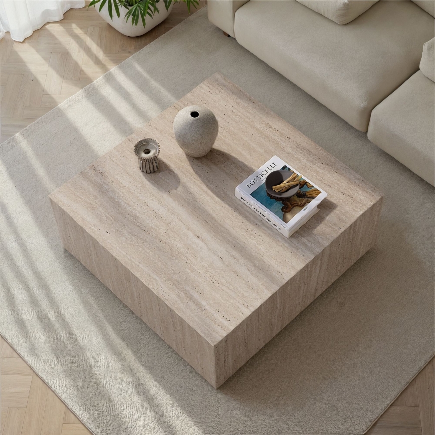 Mesa de centro PRIZMA 90x90 cm travertino