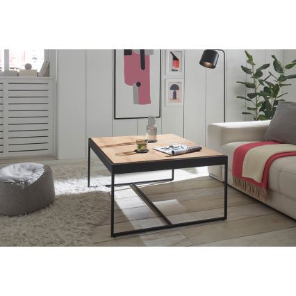 Mesa de centro PULSE 83x83 cm roble/negro