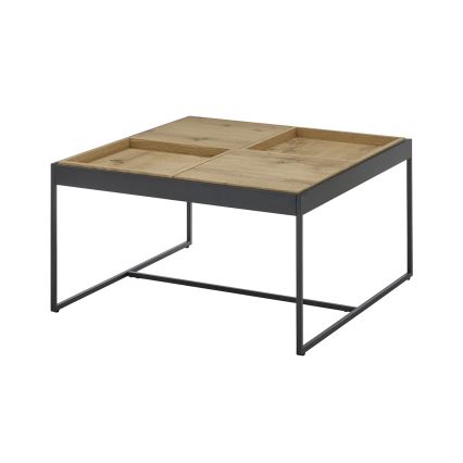 Mesa de centro PULSE 83x83 cm roble/negro