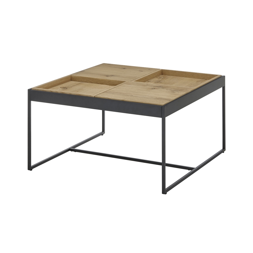 Mesa de centro PULSE 83x83 cm roble/negro
