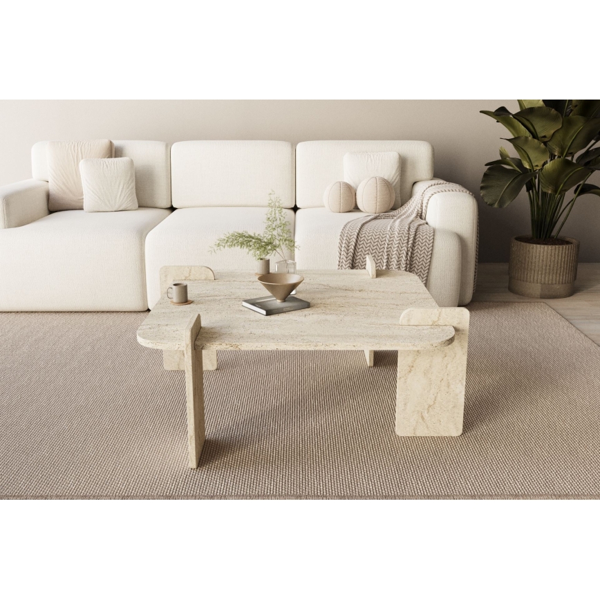 Mesa de centro PURO 90x90 cm travertino