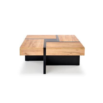Mesa de centro RADIX 100x100 cm negro/marrón