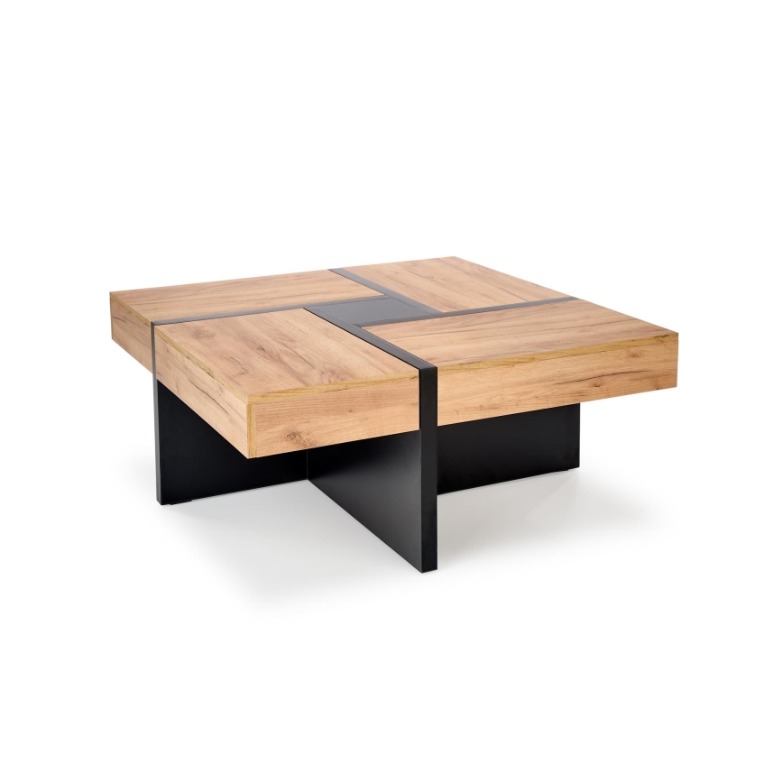 Mesa de centro RADIX 100x100 cm negro/marrón