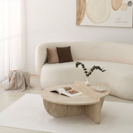 Mesa de centro REST con efecto mármol, beige