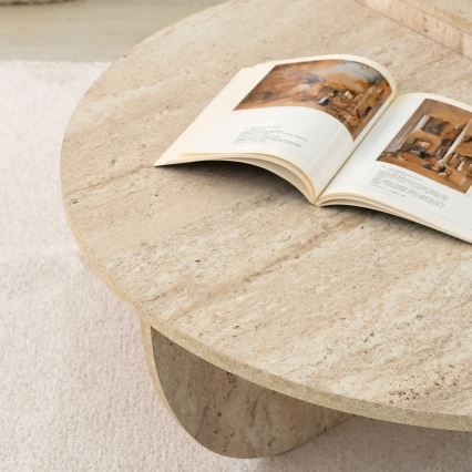 Mesa de centro REST con efecto mármol, beige
