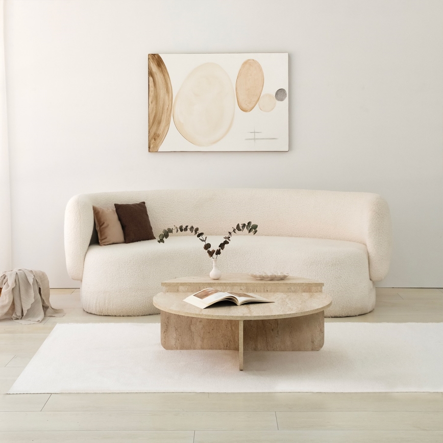 Mesa de centro REST con efecto mármol, beige