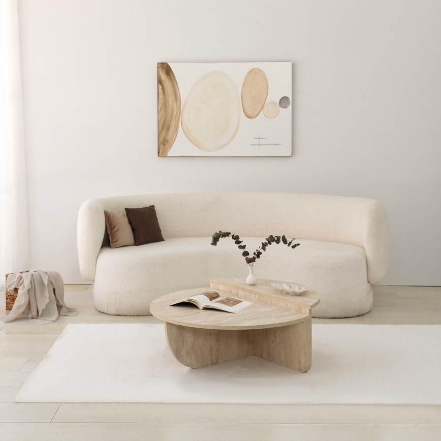 Mesa de centro REST con efecto mármol, beige