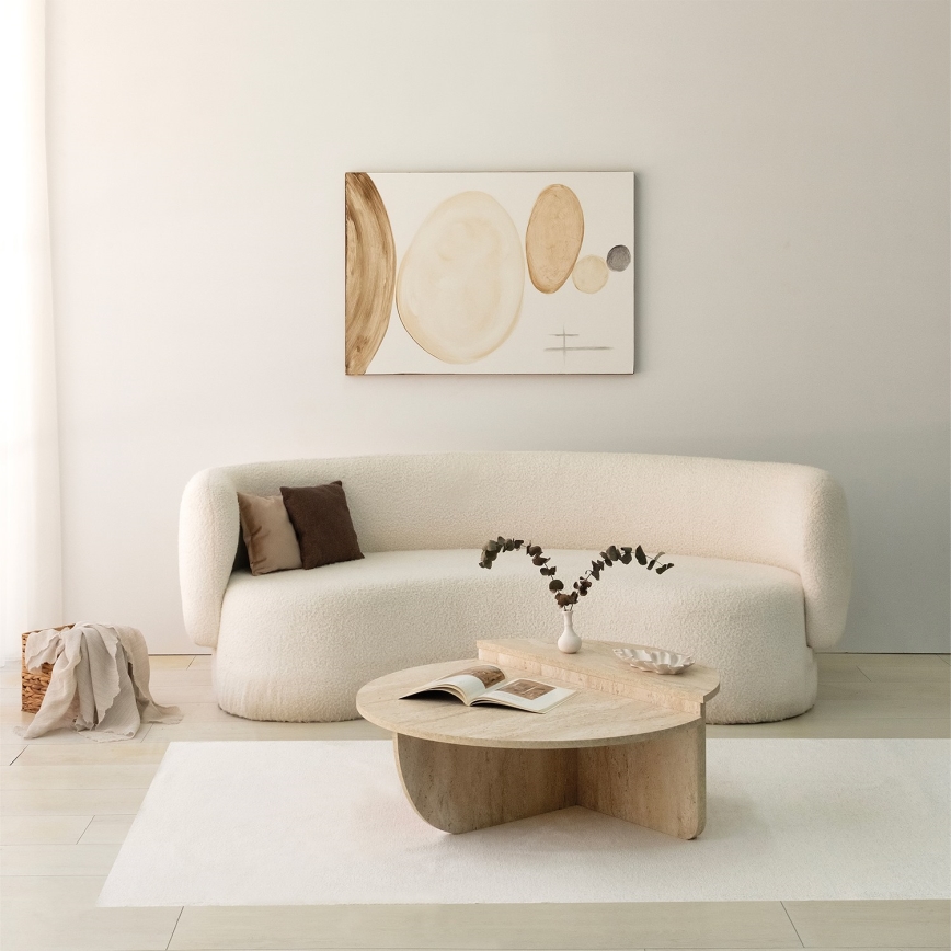 Mesa de centro REST con efecto mármol, beige