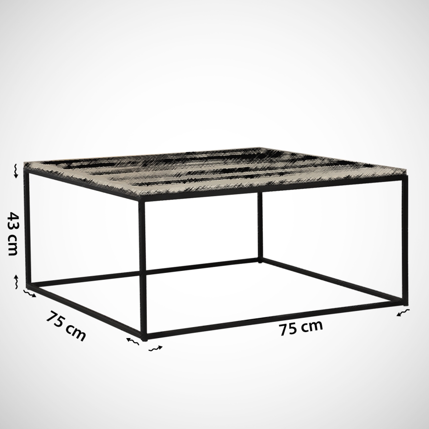 Mesa de centro ROYAL 43x75 cm blanco/negro