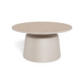 Mesa de centro SANTORINI Ø 70 cm travertino/gris/cerámica