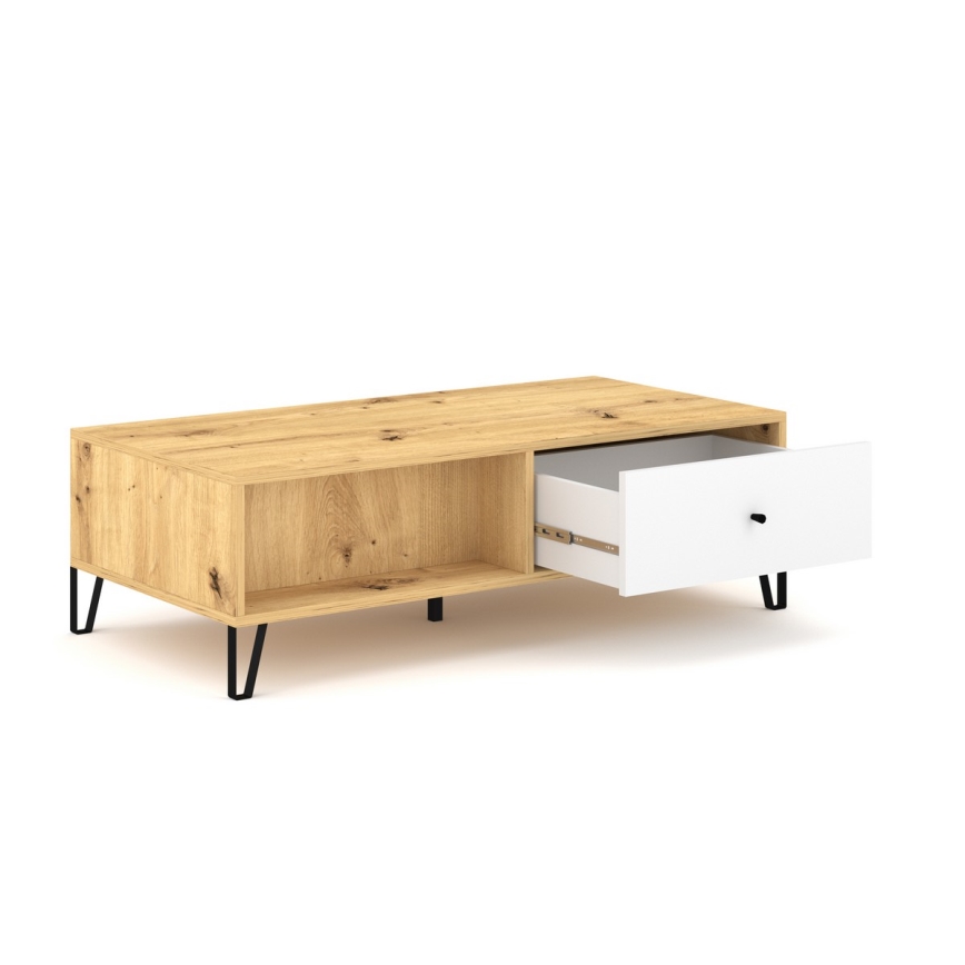 Mesa de centro SULA roble artisan/blanco