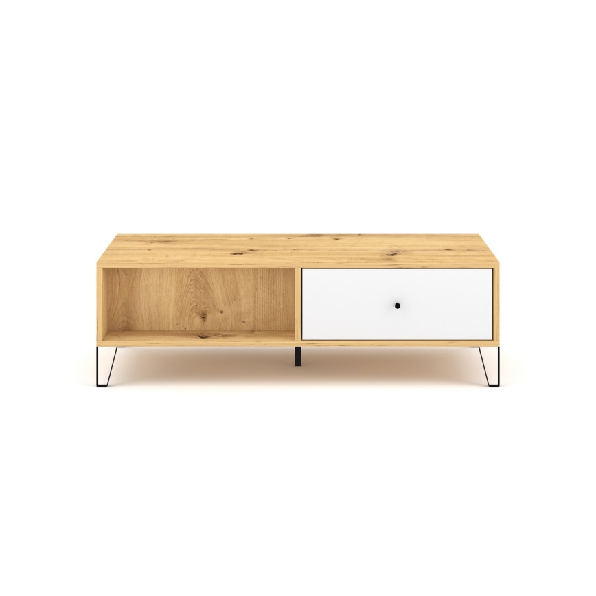 Mesa de centro SULA roble artisan/blanco