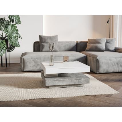 Mesa de centro TIMO blanco/gris hormigón