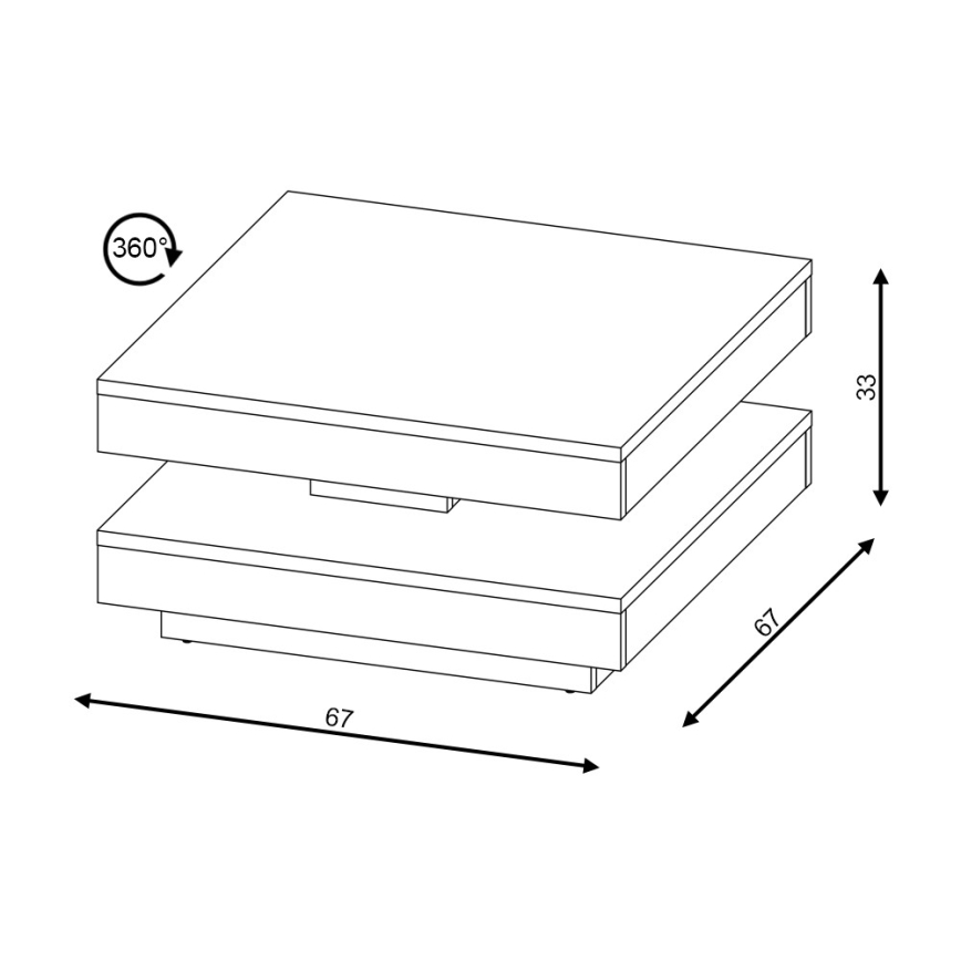 Mesa de centro TIMO blanco/gris hormigón