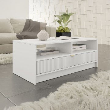 Mesa de centro TIRENO 100x40 cm blanca