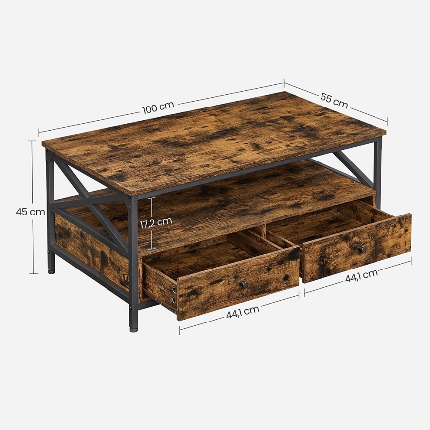 Mesa de centro TOREN marrón/negro