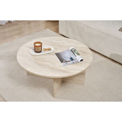 Mesa de centro VERUM Ø 90 cm de travertino