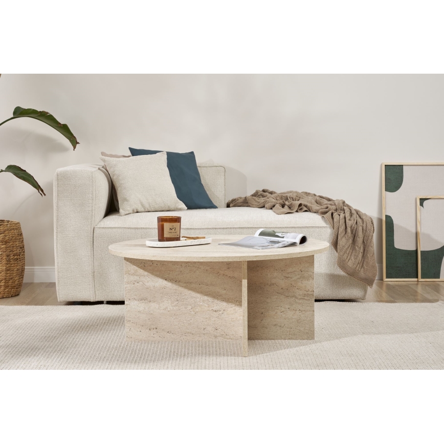 Mesa de centro VERUM Ø 90 cm de travertino