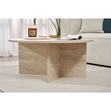 Mesa de centro VERUM Ø 90 cm de travertino
