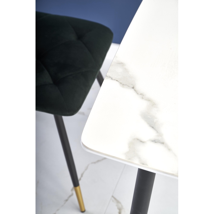 Mesa de comedor ALARA, acabado mármol blanco/negro
