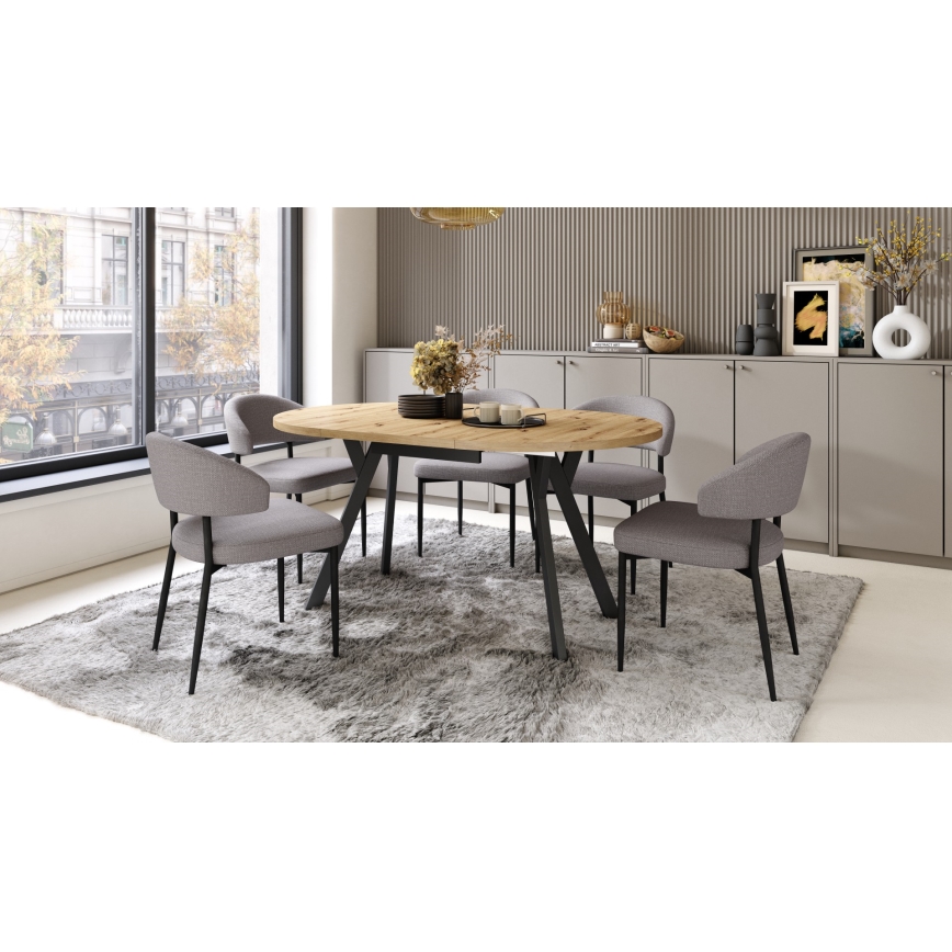 Mesa de comedor ARTUR roble artisan/negro