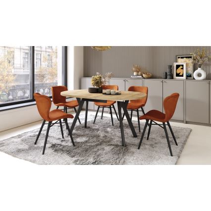 Mesa de comedor ARTUR roble craft/negro