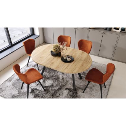 Mesa de comedor ARTUR roble craft/negro