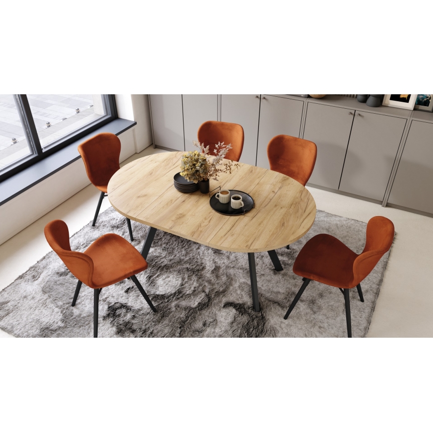 Mesa de comedor ARTUR roble craft/negro
