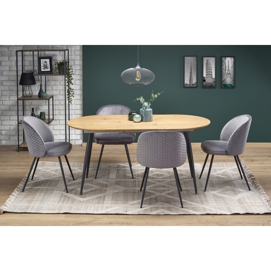 Mesa de comedor BALNOR roble/negro