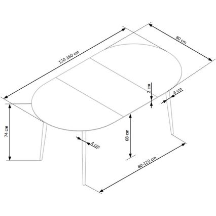 Mesa de comedor BALNOR roble/negro
