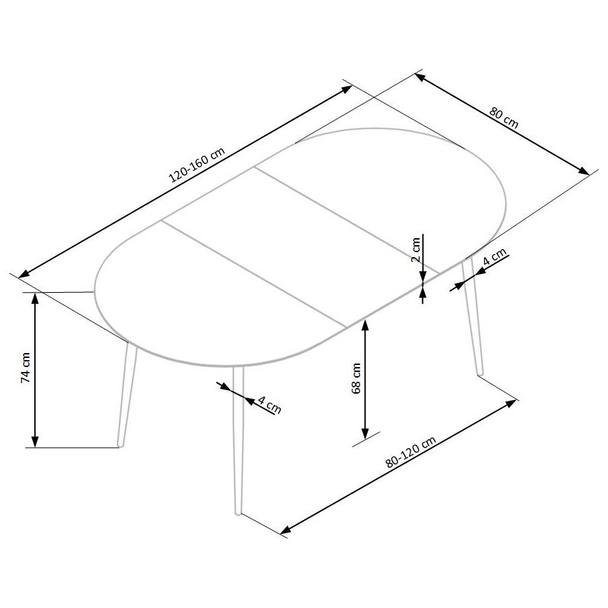 Mesa de comedor BALNOR roble/negro