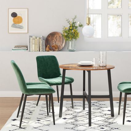 Mesa de comedor ELDUR marrón/negro